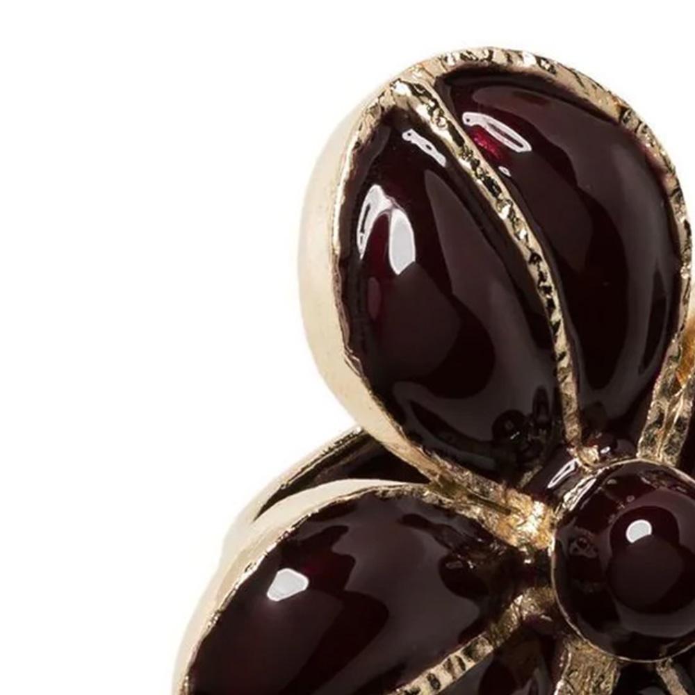 Chanel Burgundy Four Leaf Clover Ring  In Excellent Condition In London, GB