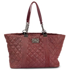 Chanel Red Quilted Leather Large Boy Flap Bag