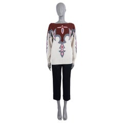 CHANEL burgundy ivory pink grey cashmere 2014 14A DALLAS Sweater 40 M
