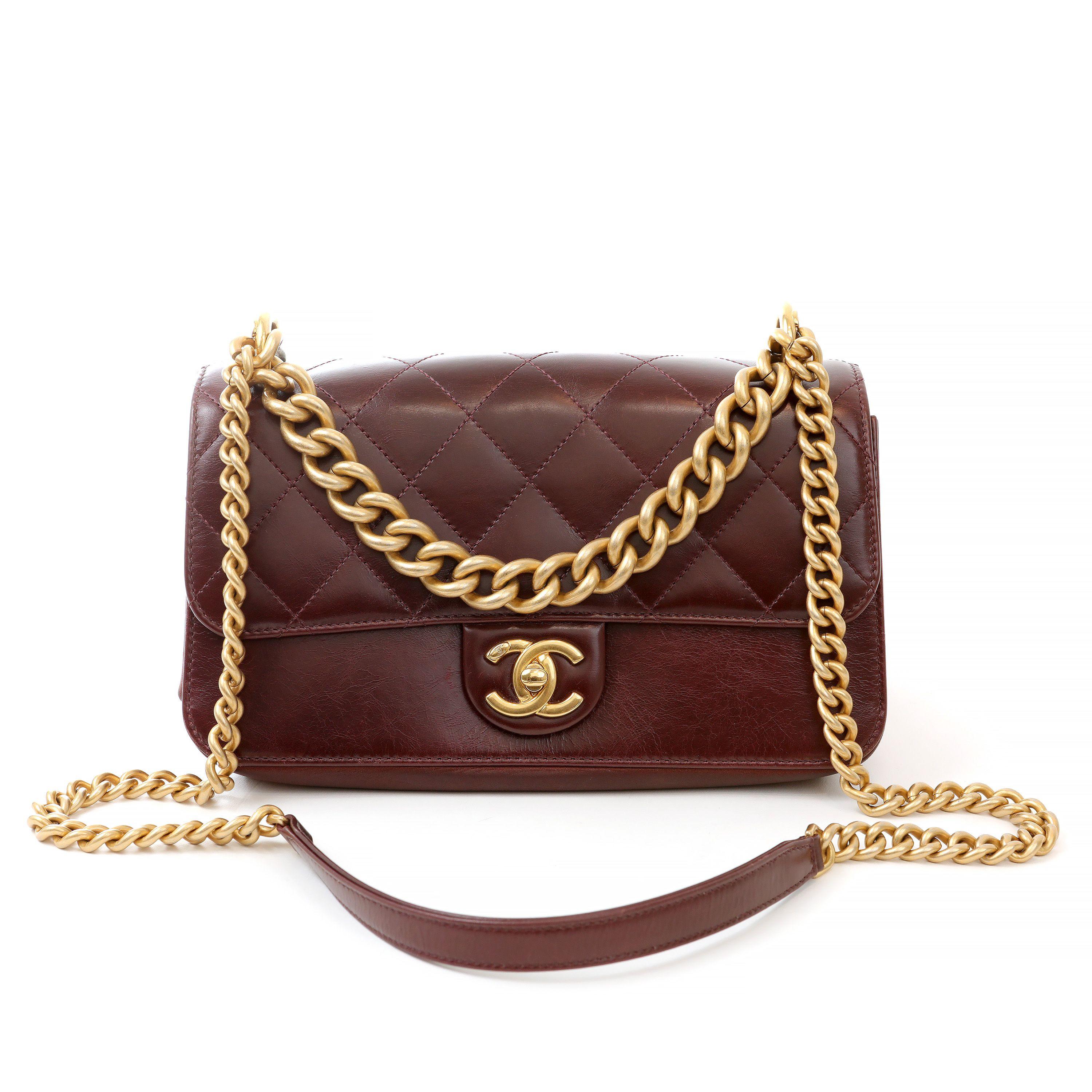 Brown Chanel Burgundy Lambskin and Suede Accordion Flap Bag For Sale