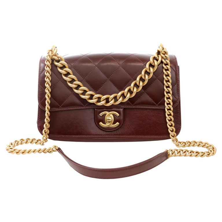 Chanel Paris In Rome Burgundy Sheepskin Flap Bag