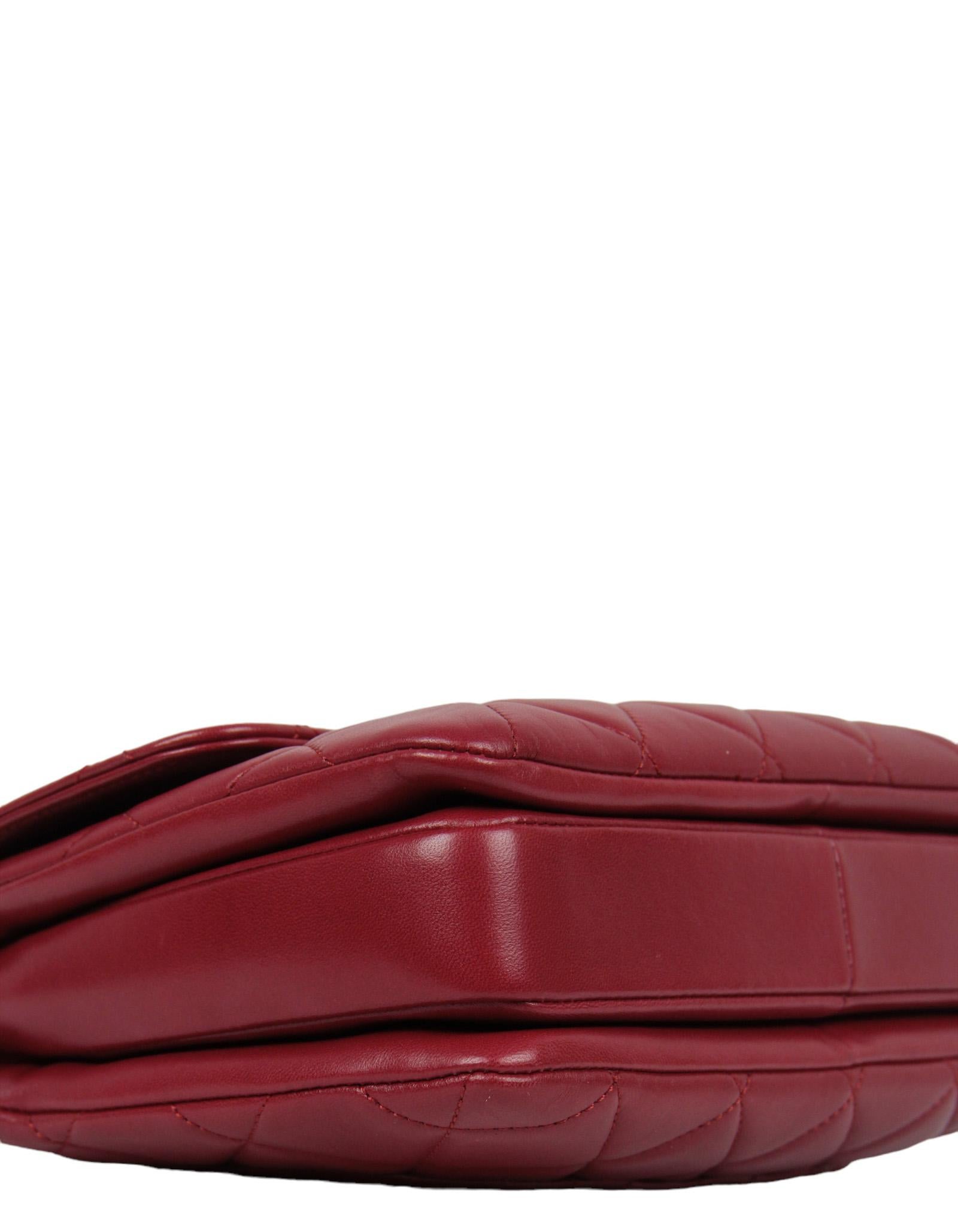 Chanel Burgundy Lambskin Quilted Trendy CC Dual Handle Flap Bag For Sale 1