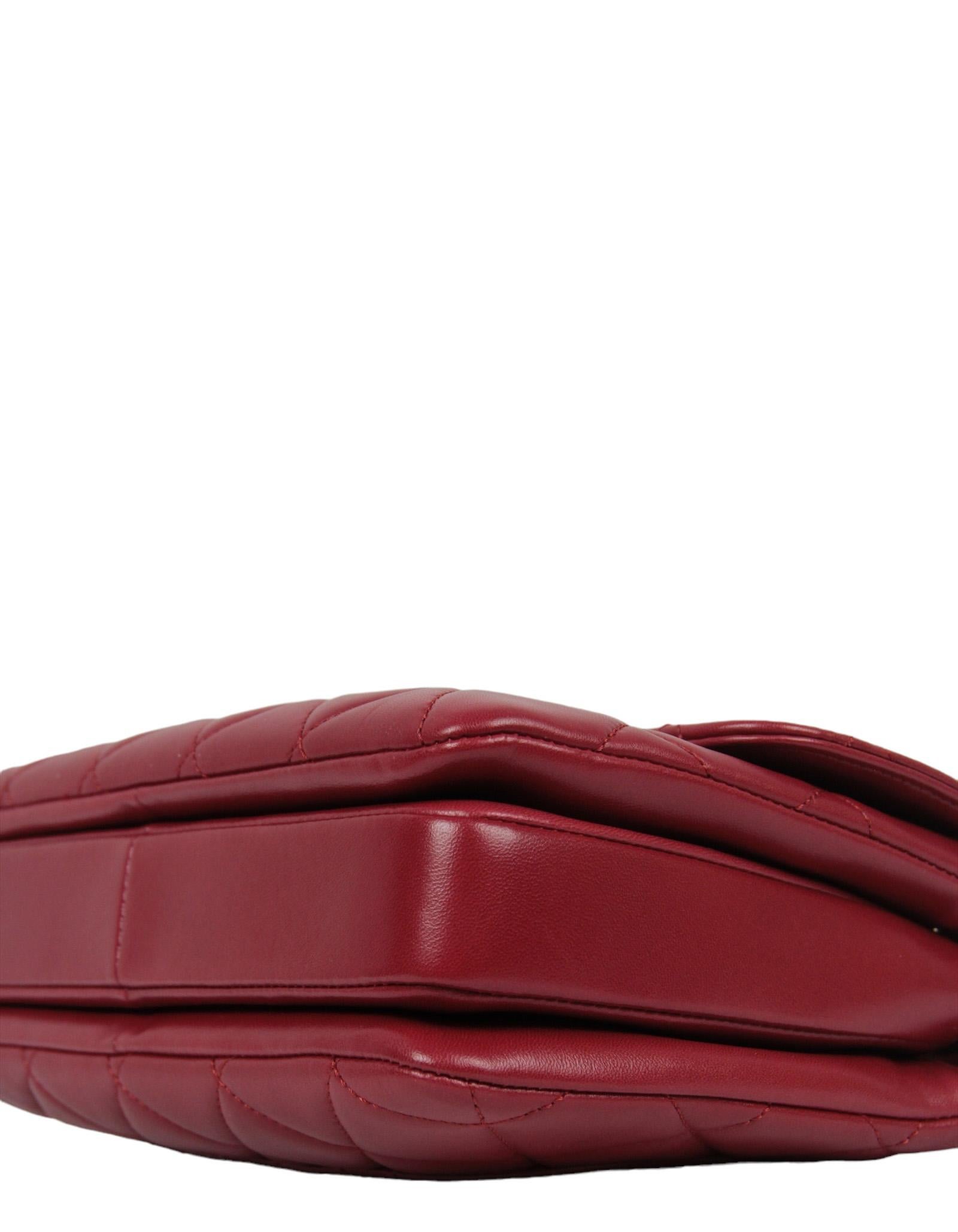 Chanel Burgundy Lambskin Quilted Trendy CC Dual Handle Flap Bag For Sale 2