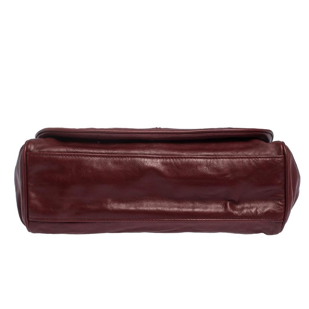 Women's Chanel Burgundy Leather CC Timeless Flap Bag