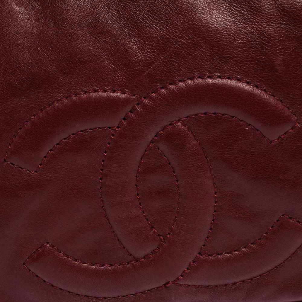 Chanel Burgundy Leather CC Timeless Flap Bag 1