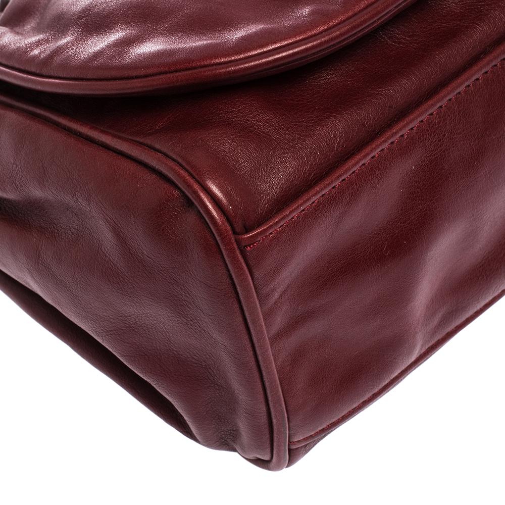 Chanel Burgundy Leather CC Timeless Flap Bag 4