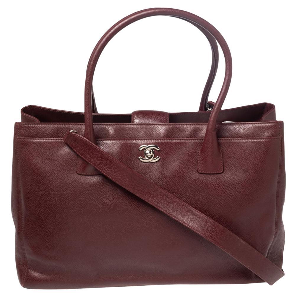 Chanel Burgundy Leather Executive Cerf Tote