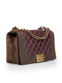 Chanel Burgundy Leather Paris-Edinburgh Boy Bag