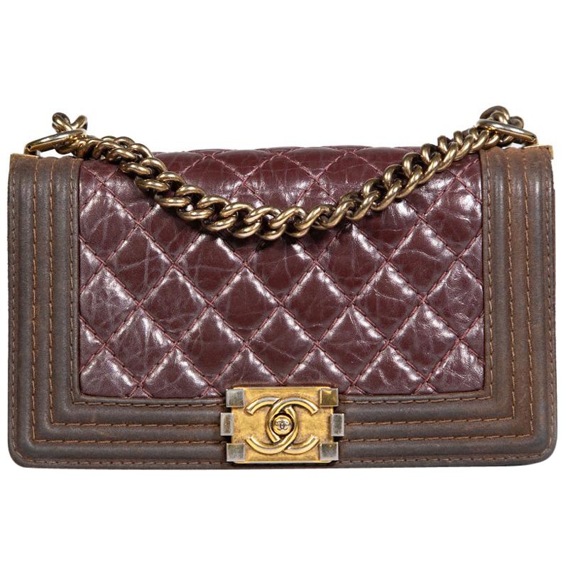 Chanel Burgundy Leather Paris-Edinburgh Boy Bag