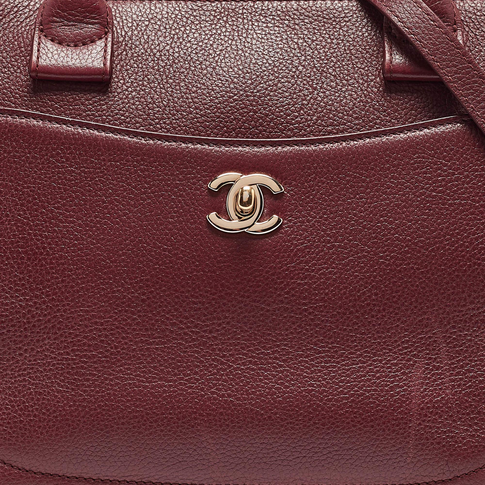 Chanel Burgundy Leather Small Neo Executive Shopper Tote 1