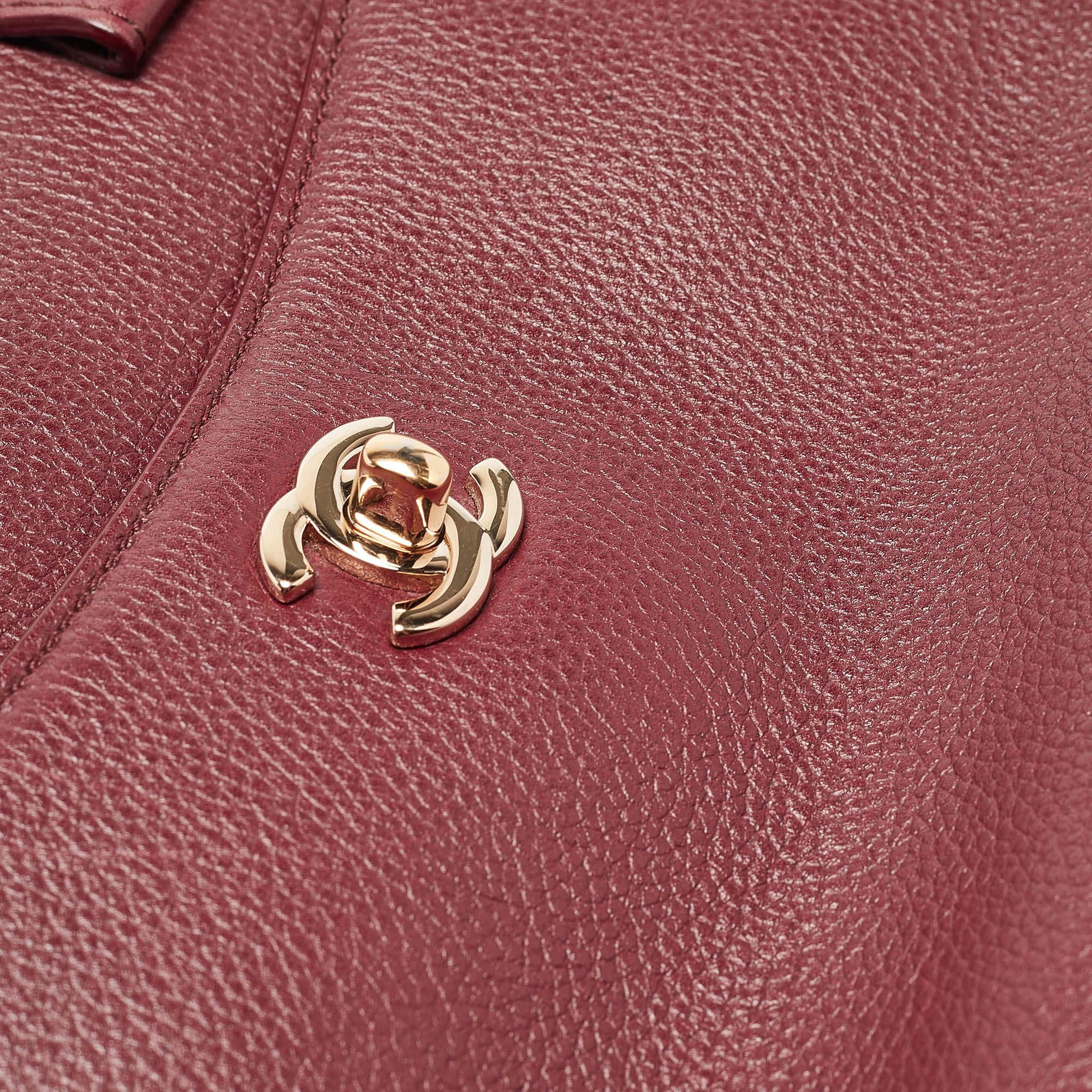 Chanel Burgundy Leather Small Neo Executive Shopper Tote 2