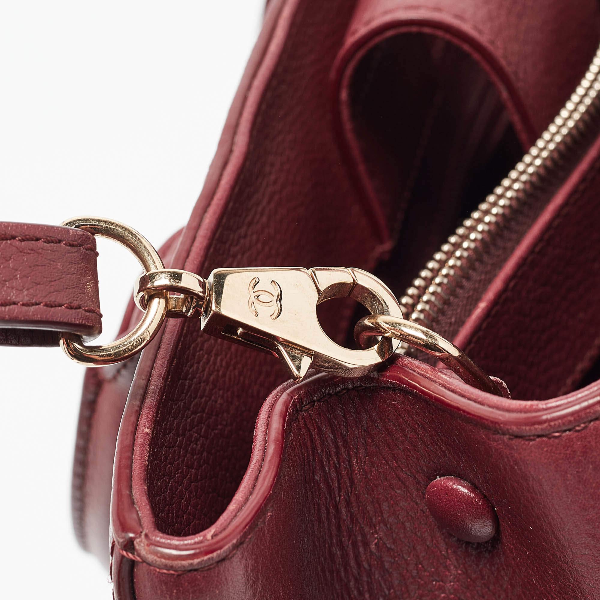 Chanel Burgundy Leather Small Neo Executive Shopper Tote 5