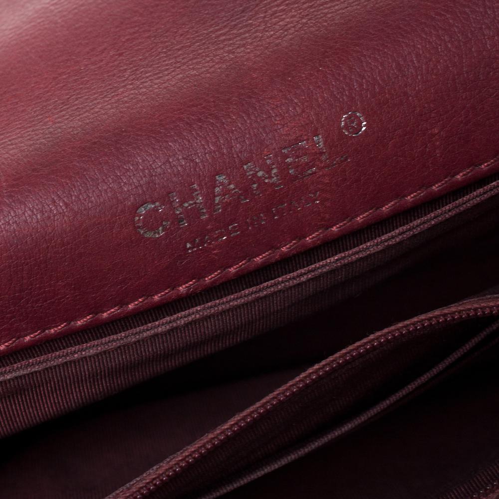 Chanel Burgundy Leather Small Reverso Boy Bag 2