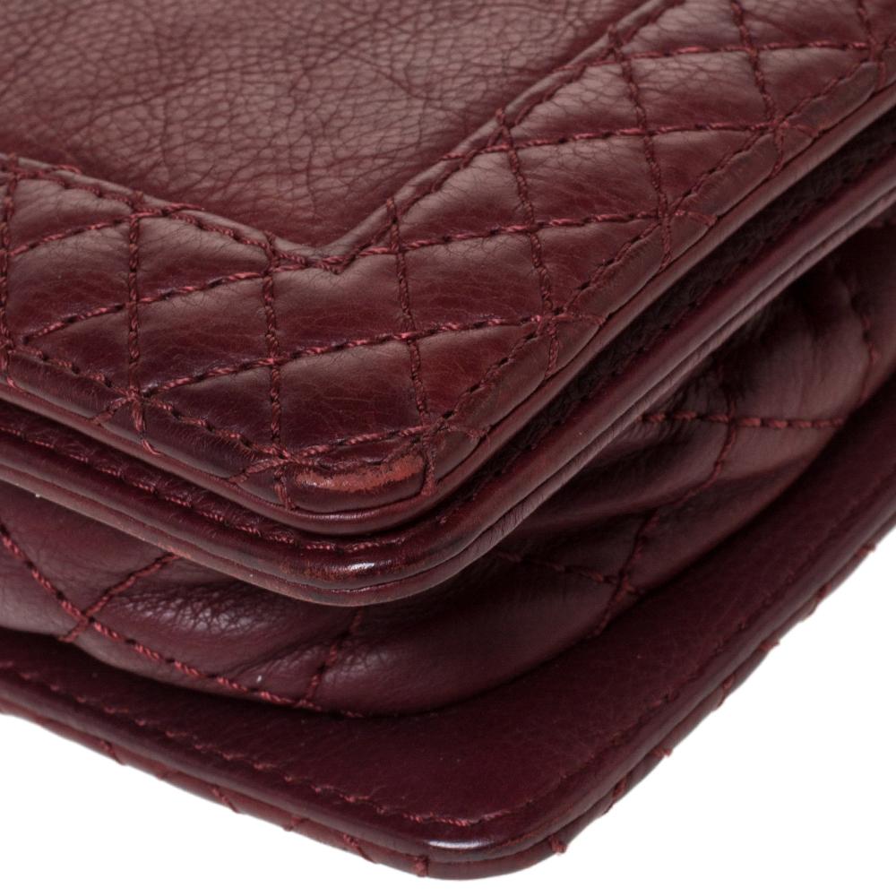 Chanel Burgundy Leather Small Reverso Boy Bag 5