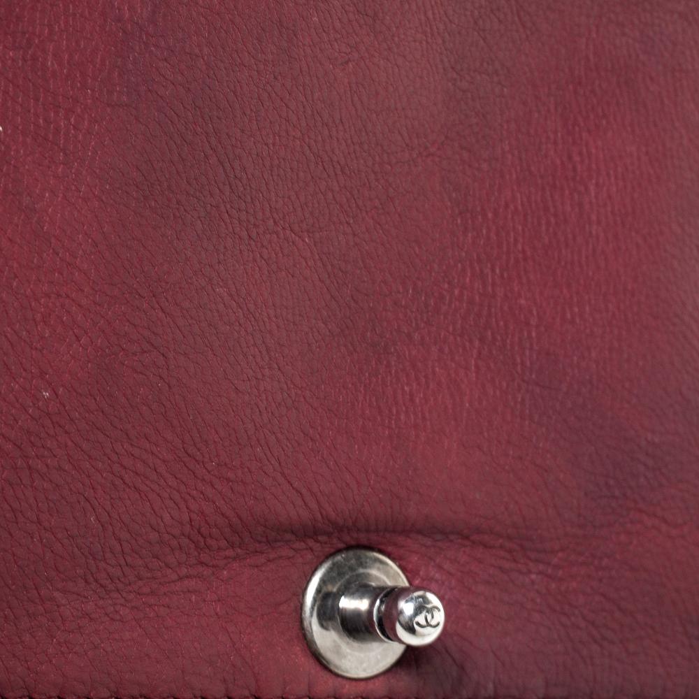 Brown Chanel Burgundy Leather Small Reverso Boy Bag
