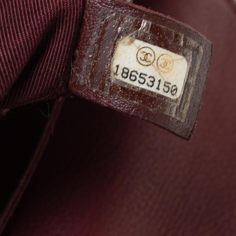 Women's Chanel Burgundy Leather Small Reverso Boy Bag