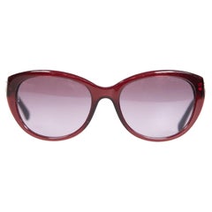 Chanel Burgundy Logo Flower Sunglasses