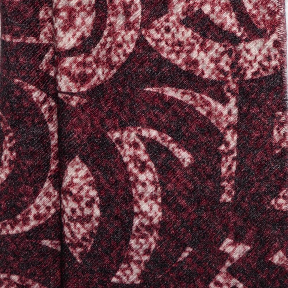 Women's Chanel Burgundy Logo Monogram Cashmere Shawl