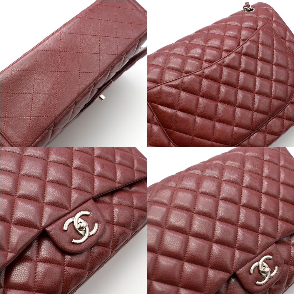 Chanel Burgundy Maxi Classic Flap Bag 33cm 2