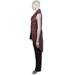 CHANEL burgundy mohair & wool Tweed High-Low Vest Jacket 36 XS