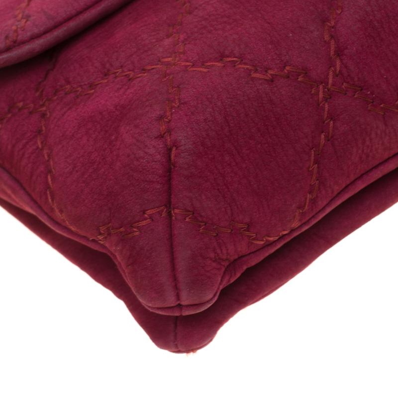 Chanel Burgundy Nubuck Leather Ultra Stitch Shoulder Bag 1