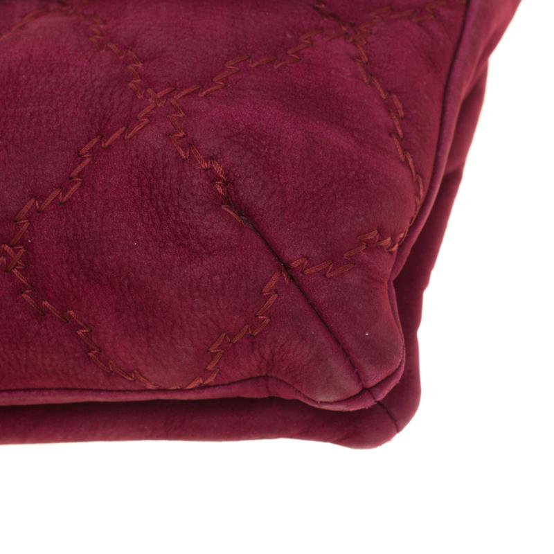 Chanel Burgundy Nubuck Leather Ultra Stitch Shoulder Bag 2