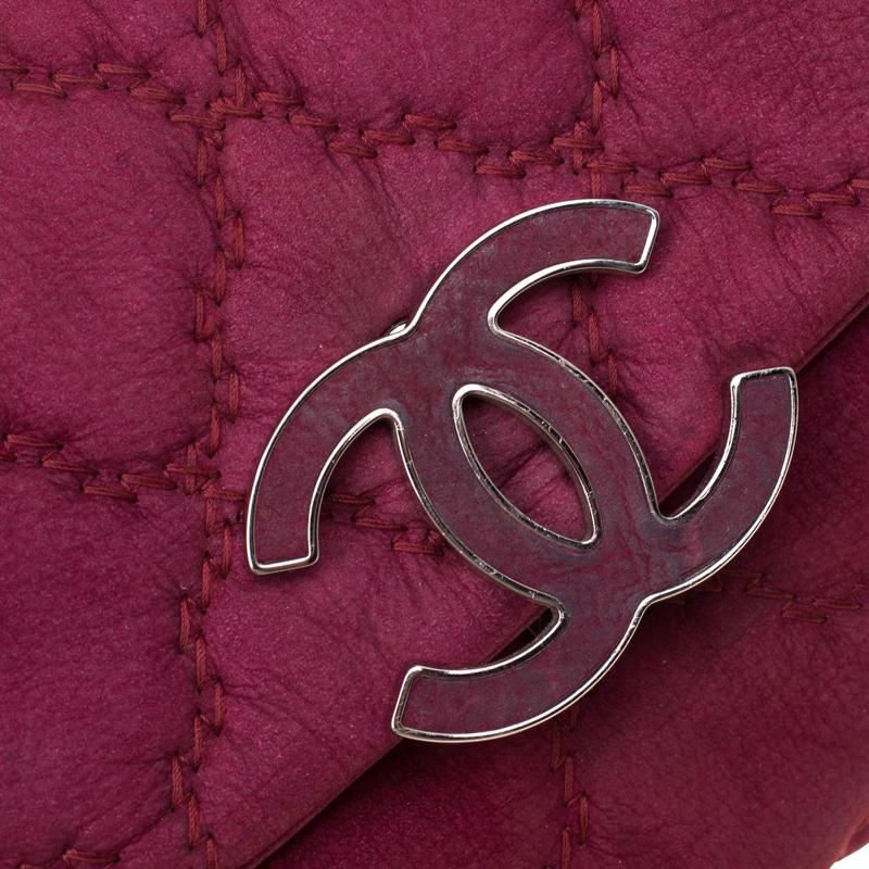 Chanel Burgundy Nubuck Leather Ultra Stitch Shoulder Bag 3
