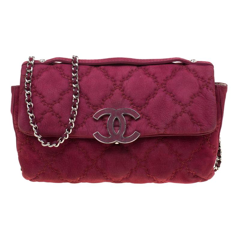 Chanel Burgundy Nubuck Leather Ultra Stitch Shoulder Bag