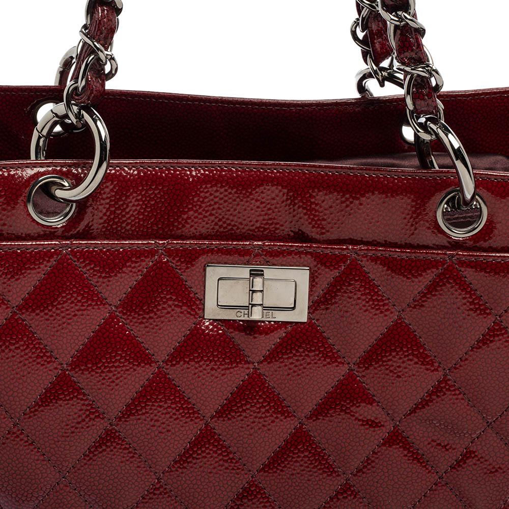 Chanel Burgundy Ombré Quilted Patent Leather 2.55 Reissue Bag 8