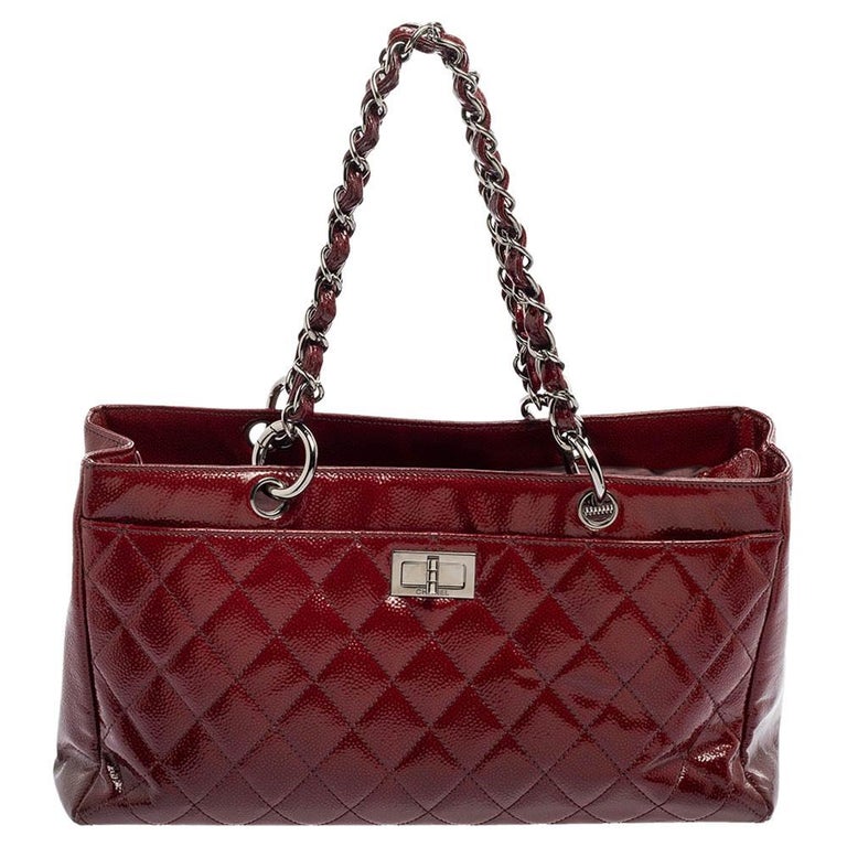 Chanel Burgundy Ombré Quilted Patent Leather 2.55 Reissue Bag at 1stDibs