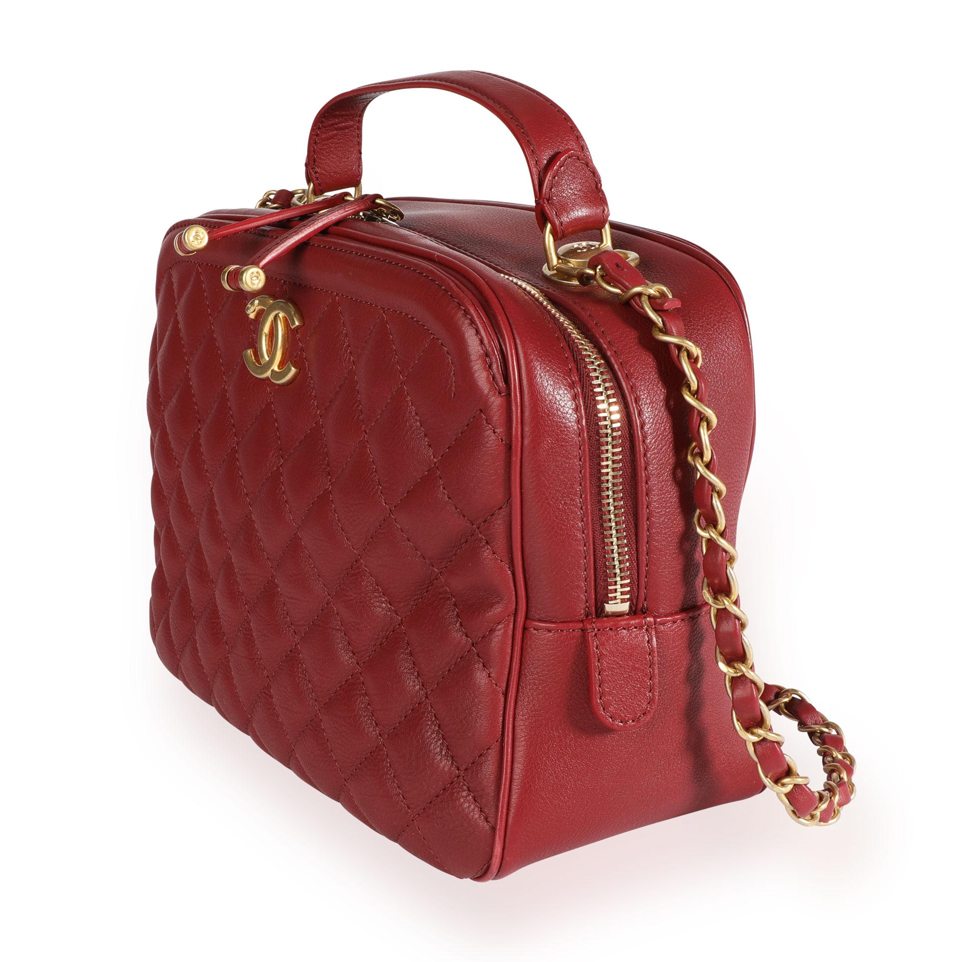 chanel burgundy vanity case