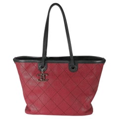 Used Chanel Burgundy Quilted Caviar Fever Tote