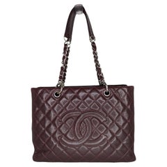 Chanel Burgundy Quilted Caviar Grand Shopping Tote GST