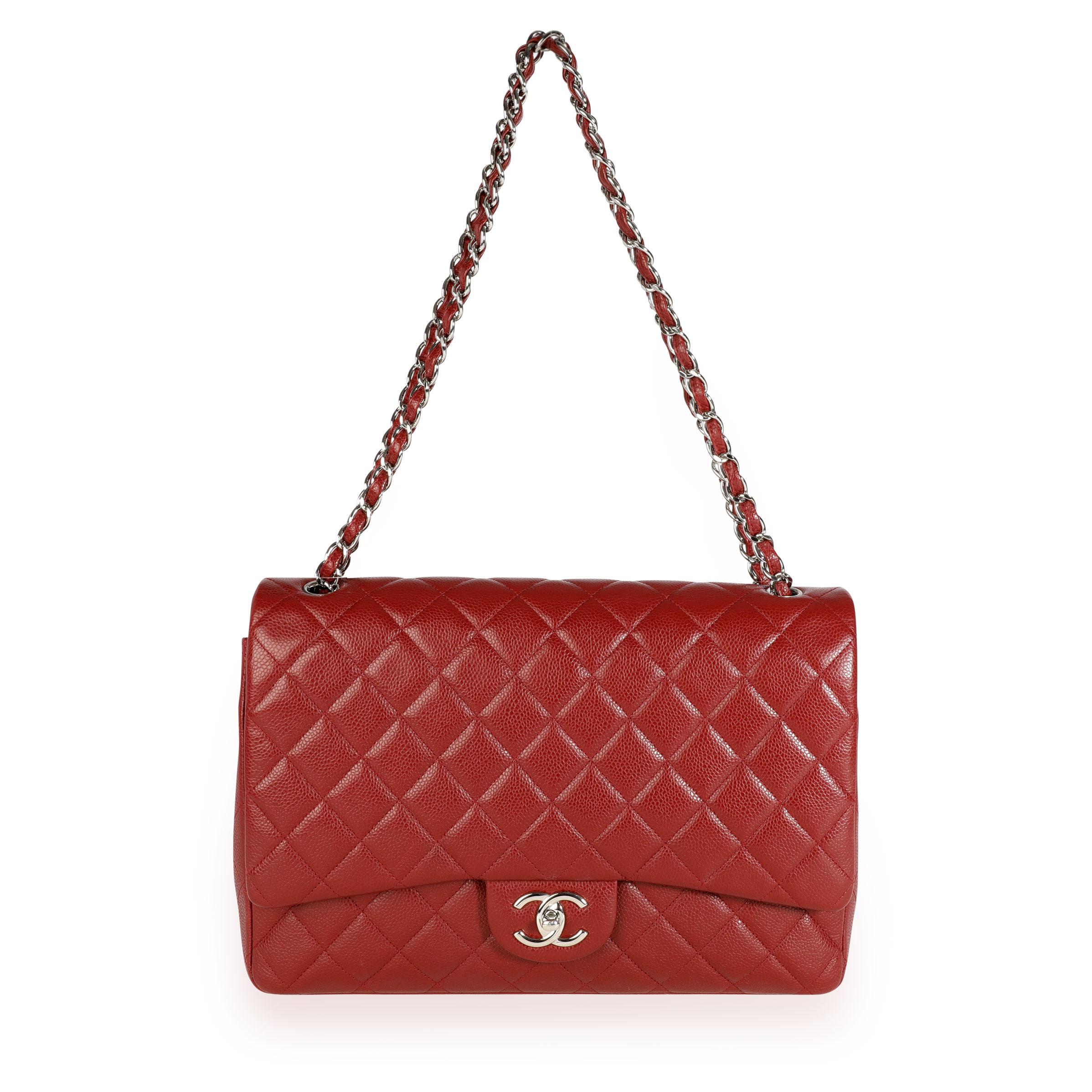 Chanel Burgundy Quilted Caviar Maxi Classic Double Flap Bag
SKU: 110782

MSRP: USD 7,700.00
Handbag Condition: Very Good
Condition Comments: Very Good Condition. Scuffing to front left corner. Light marks to interior. Scratching to hardware.
Brand: