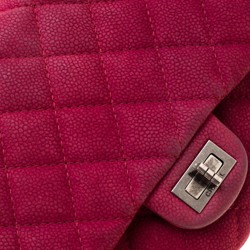 Chanel Burgundy Quilted Caviar Nubuck Reissue 2.55 Classic 226 Flap Bag 6