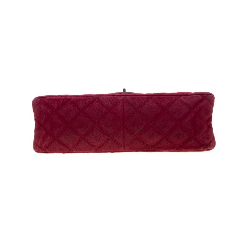 Women's Chanel Burgundy Quilted Caviar Nubuck Reissue 2.55 Classic 226 Flap Bag