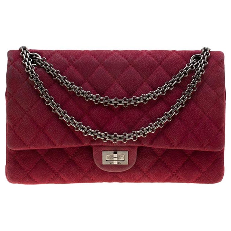 Chanel Burgundy Quilted Caviar Nubuck Reissue 2.55 Classic 226 Flap Bag at  1stDibs