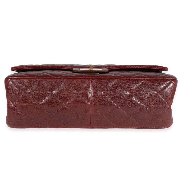 Chanel Burgundy Quilted Caviar Reissue 2.55 227 Double Flap Bag For Sale at  1stDibs