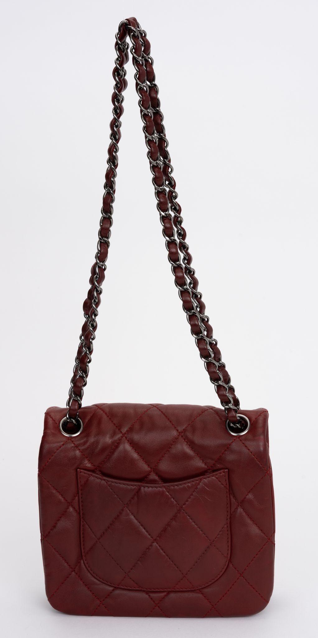 Women's Chanel Burgundy Quilted Flap Bag For Sale