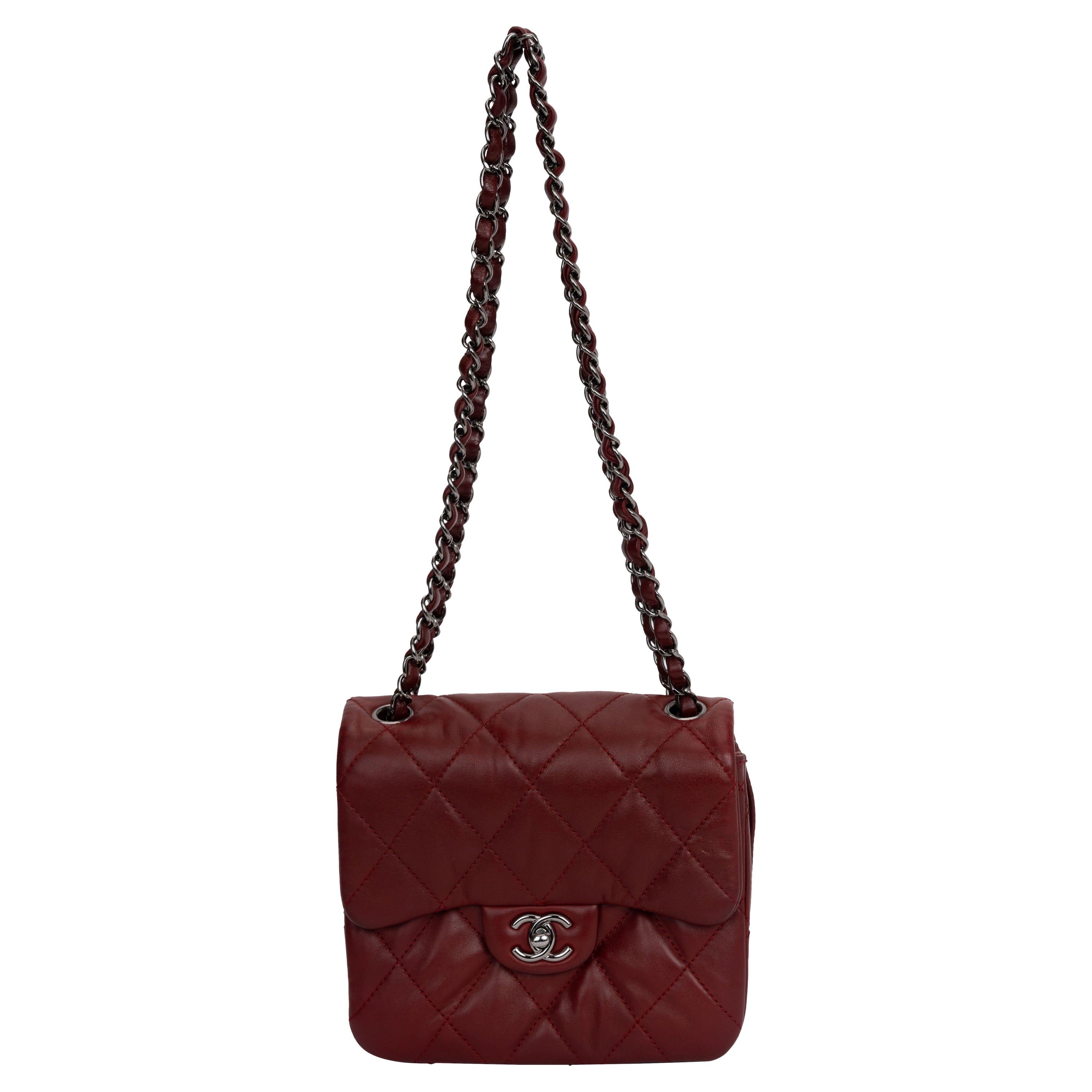 Chanel - Sac à rabat matelassé - Bourgogne