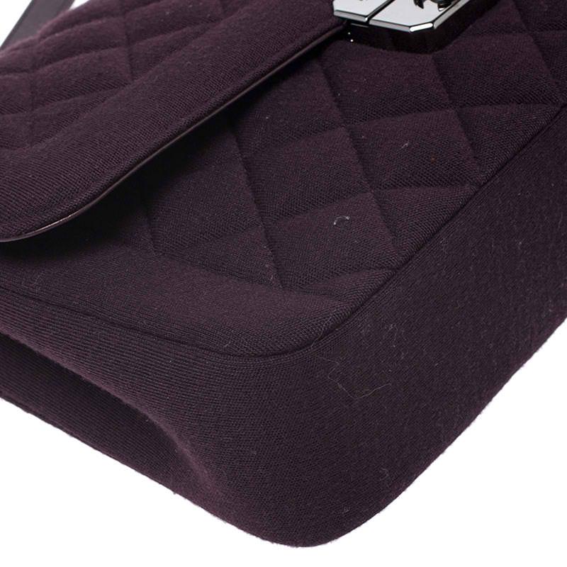 Women's Chanel Burgundy Quilted Jersey Flap Shoulder Bag