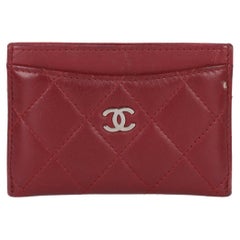 Chanel Burgundy Quilted Lambskin Classic Cardholder