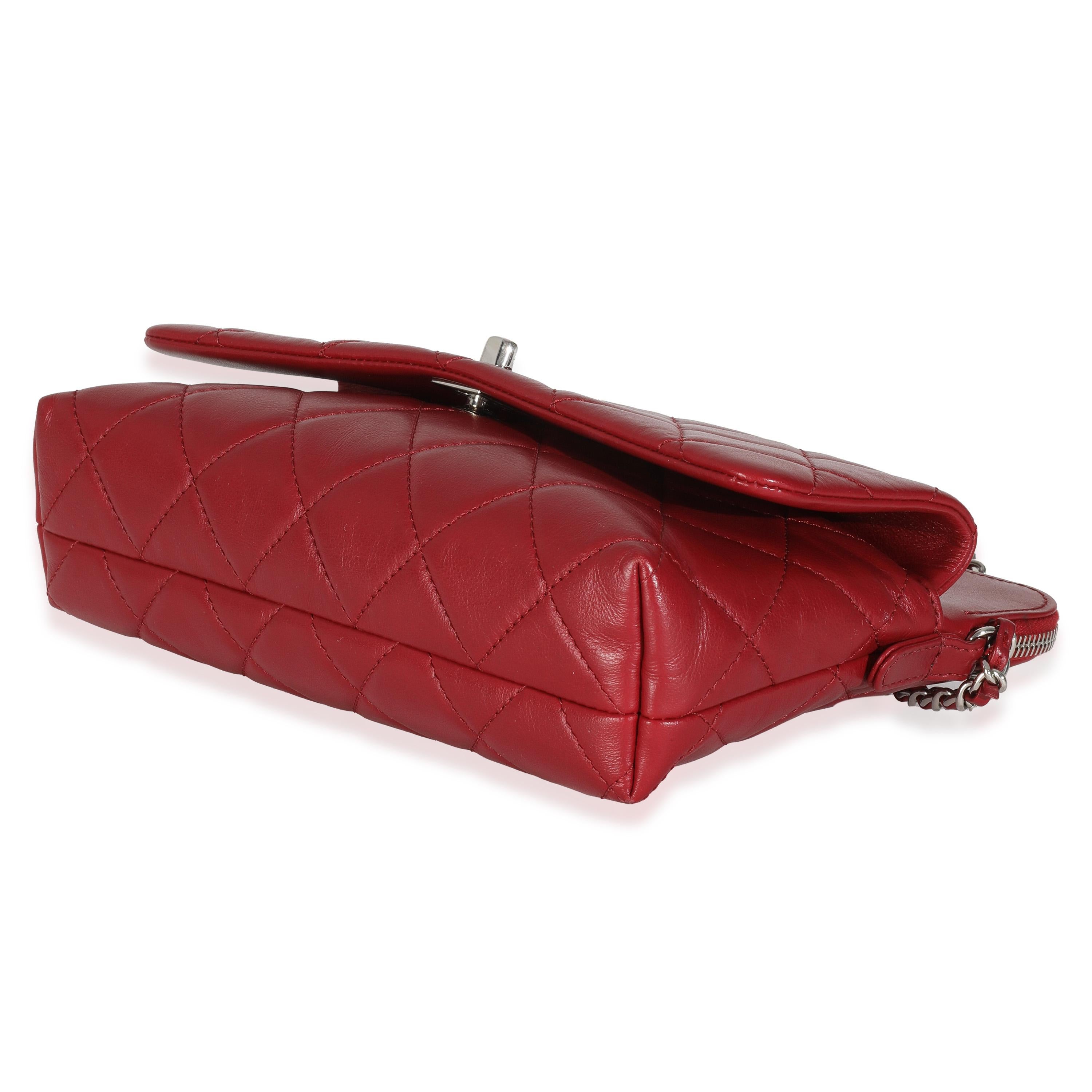 Women's or Men's Chanel Burgundy Quilted Lambskin Front Pocket Camera Bag