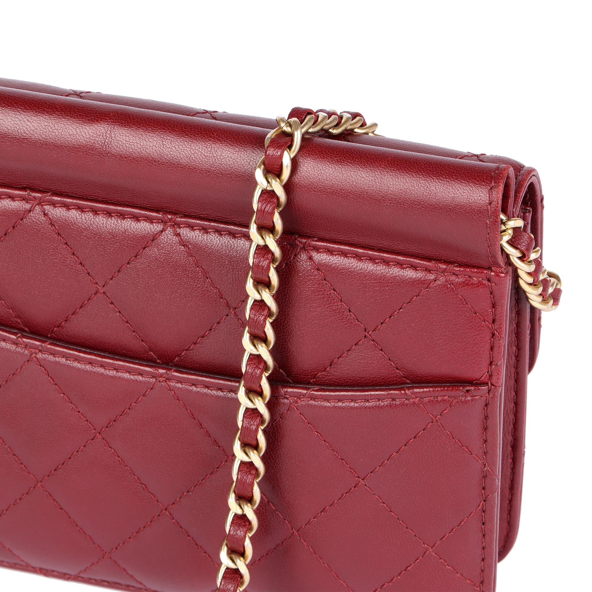 CHANEL Burgundy Quilted Lambskin Mini Flap Bag For Sale 1