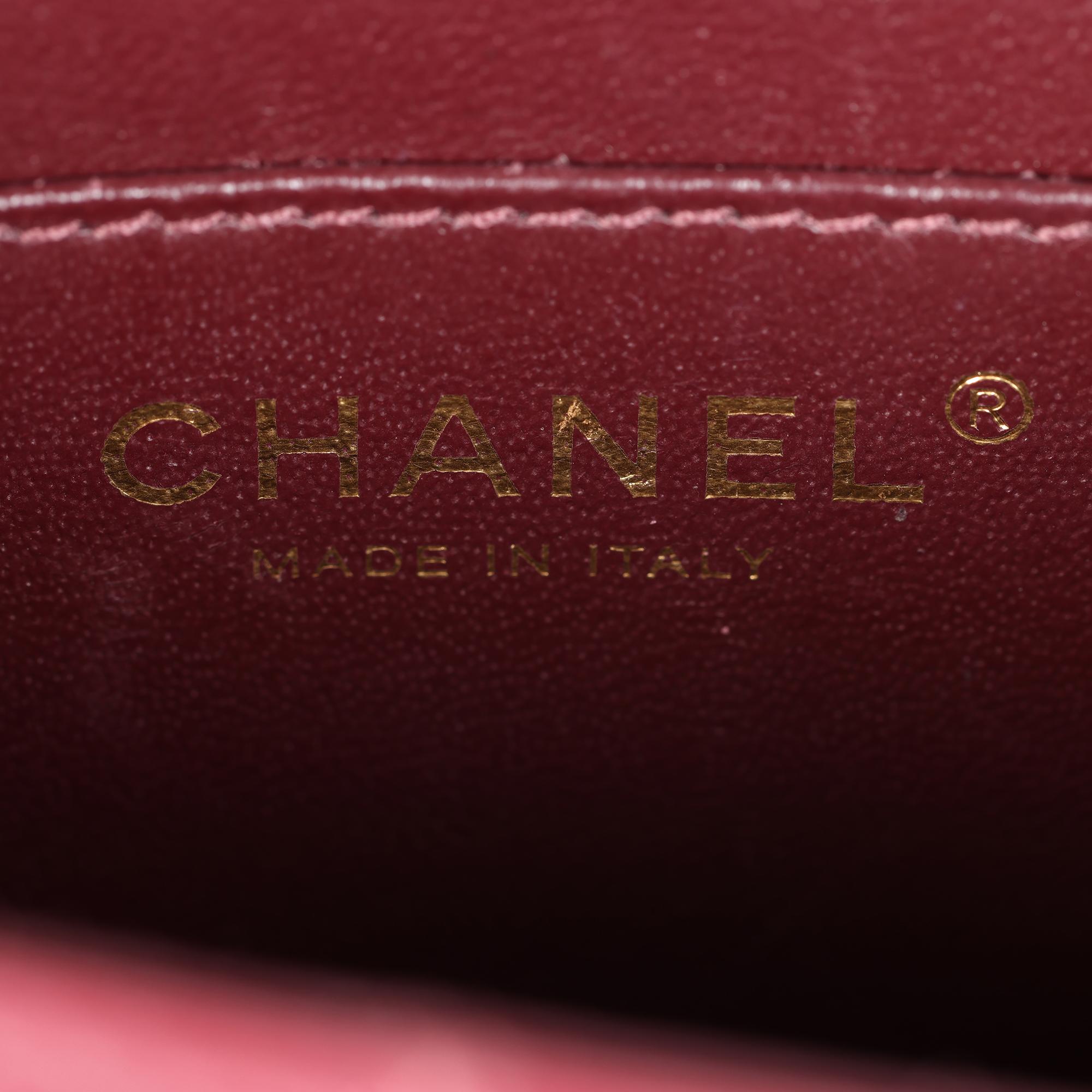 CHANEL Burgundy Quilted Lambskin Mini Flap Bag 1