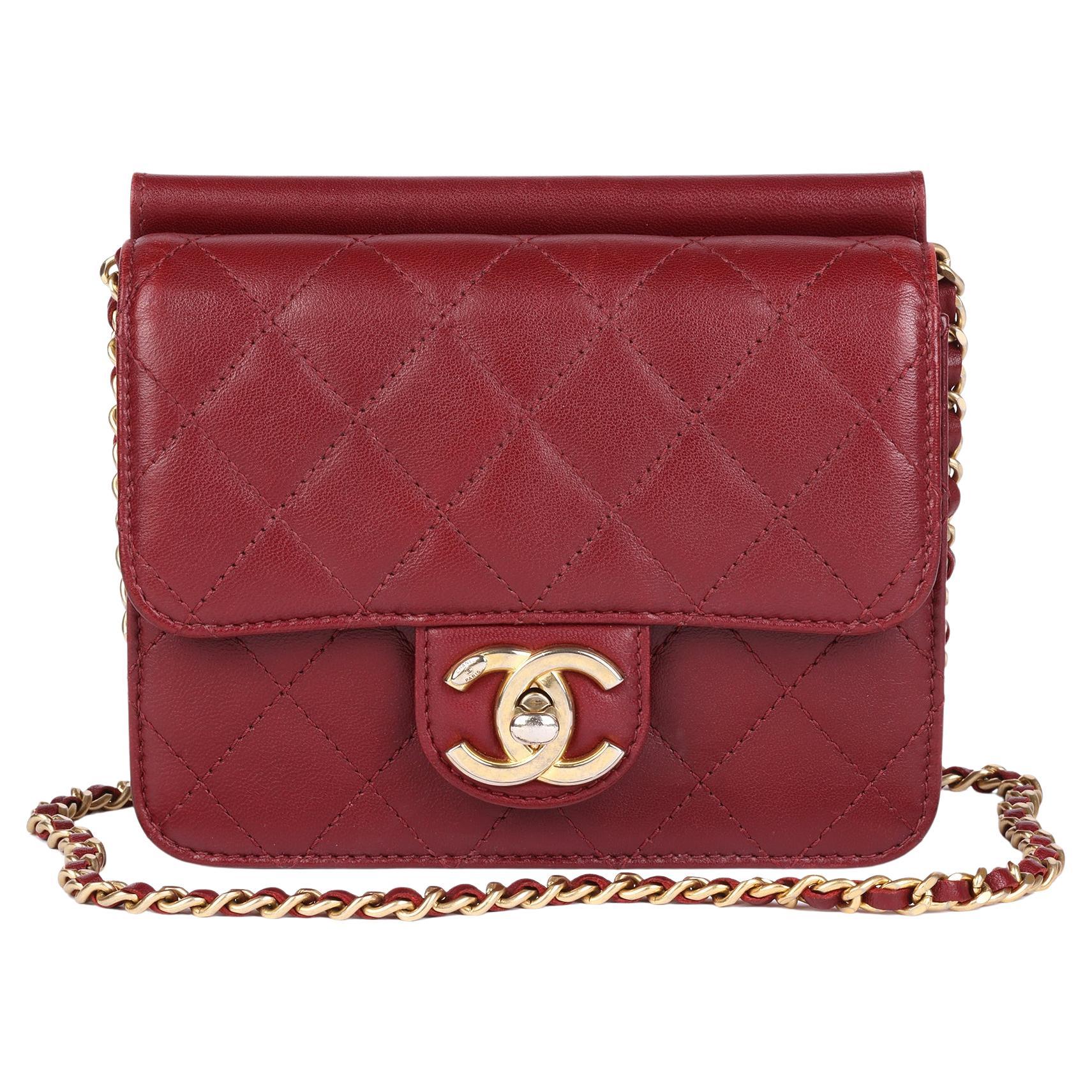 Burgundy Chanel Lambskin Bag - 156 For Sale on 1stDibs