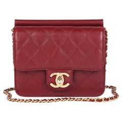 CHANEL Burgundy Quilted Lambskin Mini Flap Bag