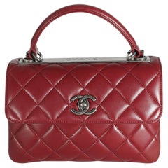 Chanel Burgundy Quilted Lambskin Small Trendy Flap Bag