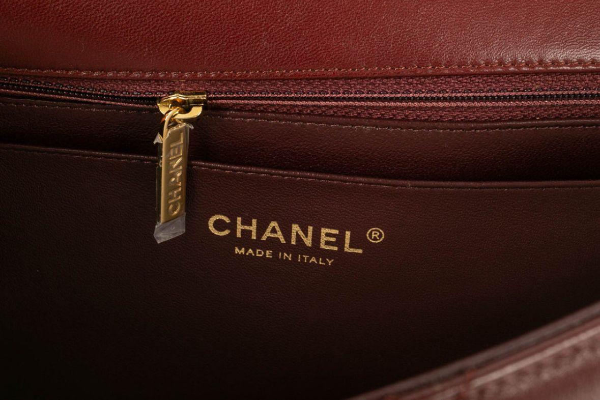 Chanel - Sac en cuir matelassé bordeaux, 2013/2014 en vente 5