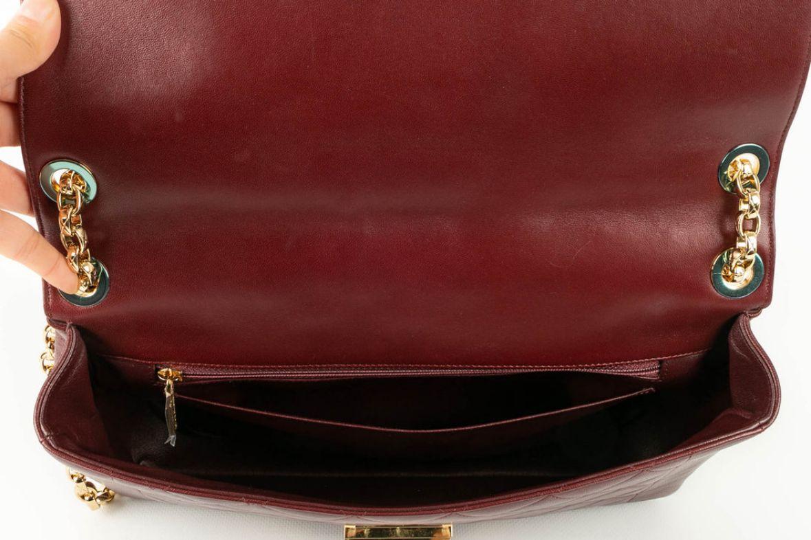 Chanel Burgundy Quilted Leather Bag, 2013/2014 For Sale 8